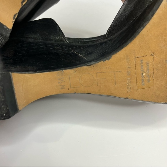 Loft black & cream leather bow pumps size 8.5 - Picture 6 of 7